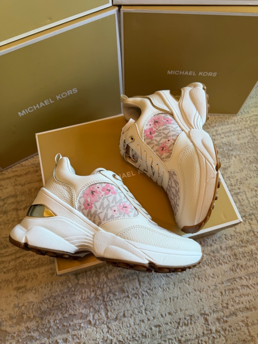 Michael Kors Katrina Wedge Trainer Cherry Blossom Sneakers